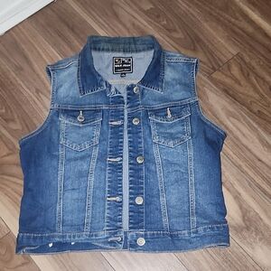 🔥WAX JEANS, Vintage Denim Vest with Button Details